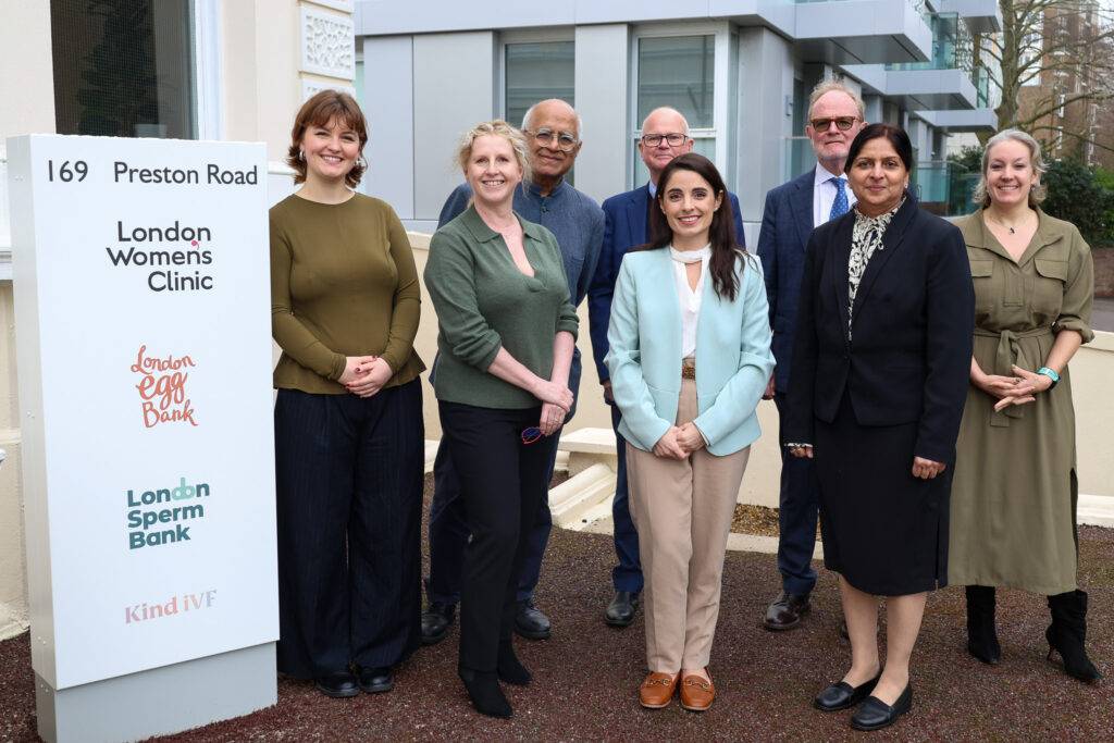 Staff members standing outside the new Preston Park fertility clini