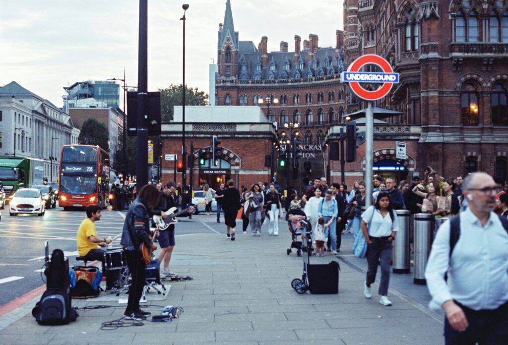 Image of people walking in London