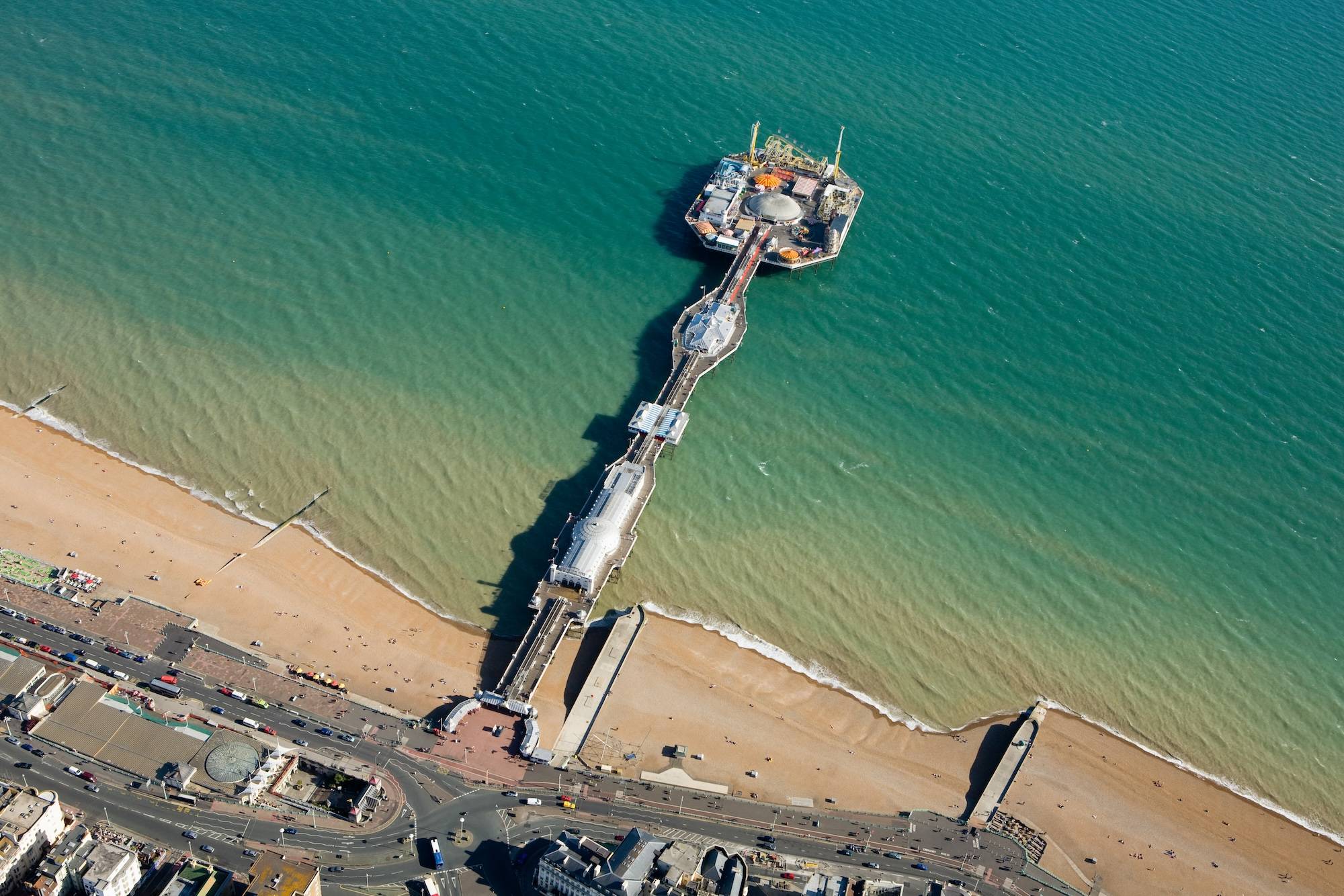 Aerial view of Brighton coast