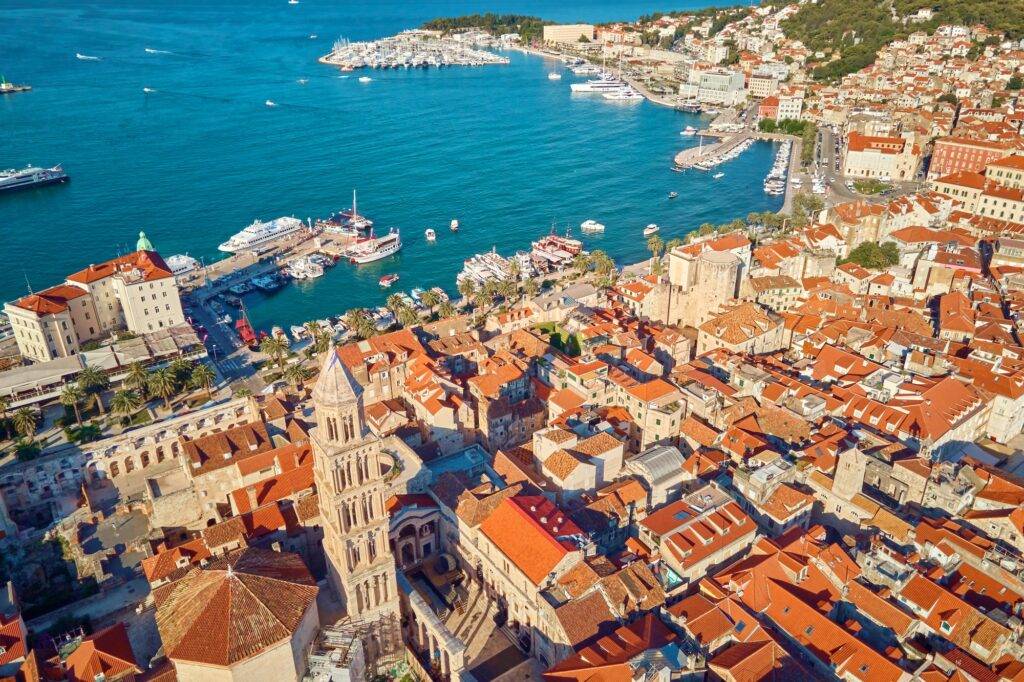 Aerial view of Split, Croatia.